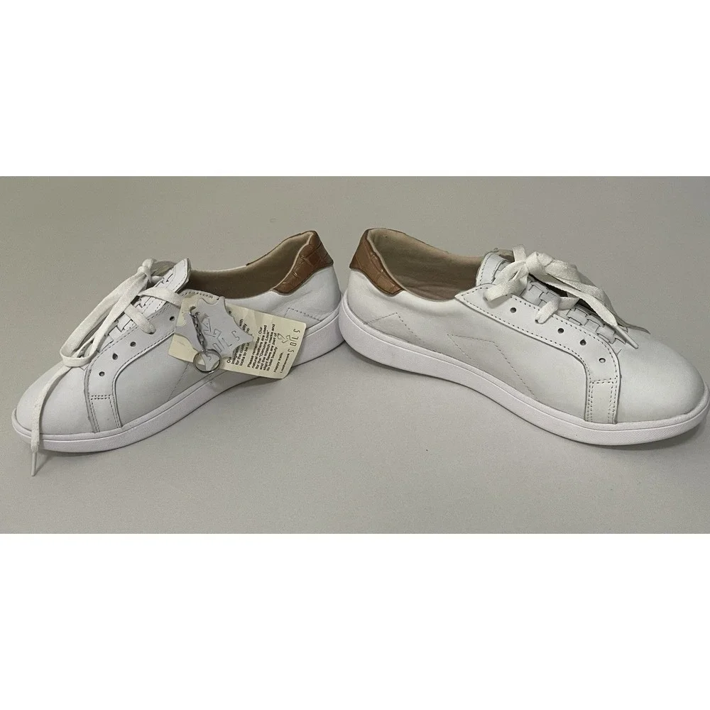 Sols Womens Shoe Size 10 White Leather Memory Foam Bety Tennis‎ Sneakers